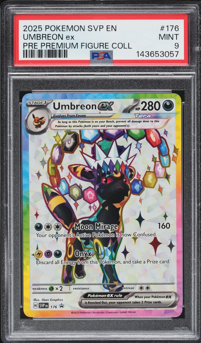 2025 Pokemon SV Promo Prismatic Evolutions Premium Figure Full Art Umbreon ex #176 PSA 9 MINT