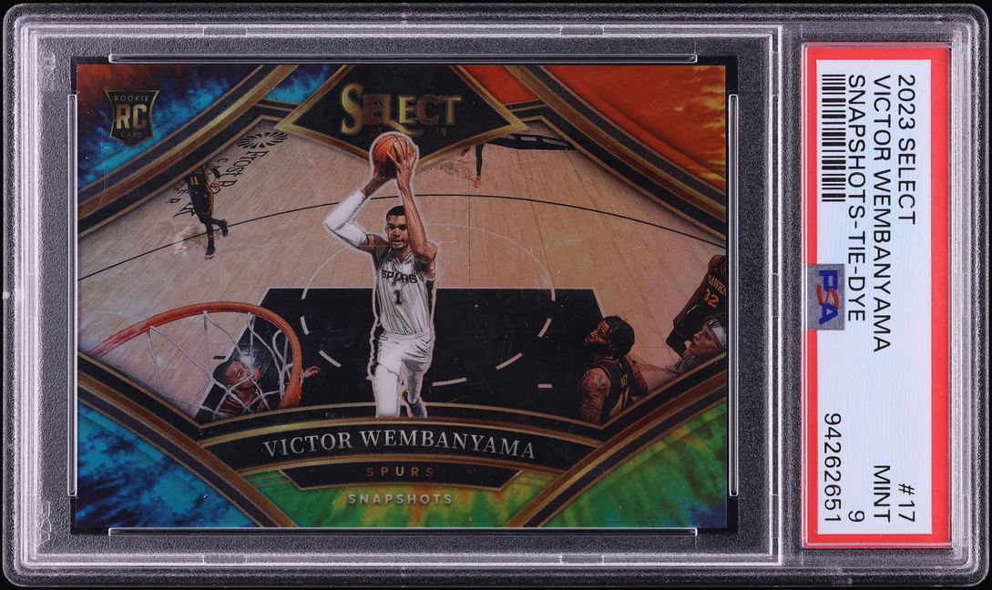 2023 Select Snapshots Tie Dye Prizm Victor Wembanyama ROOKIE /25 #17 PSA 9 MINT