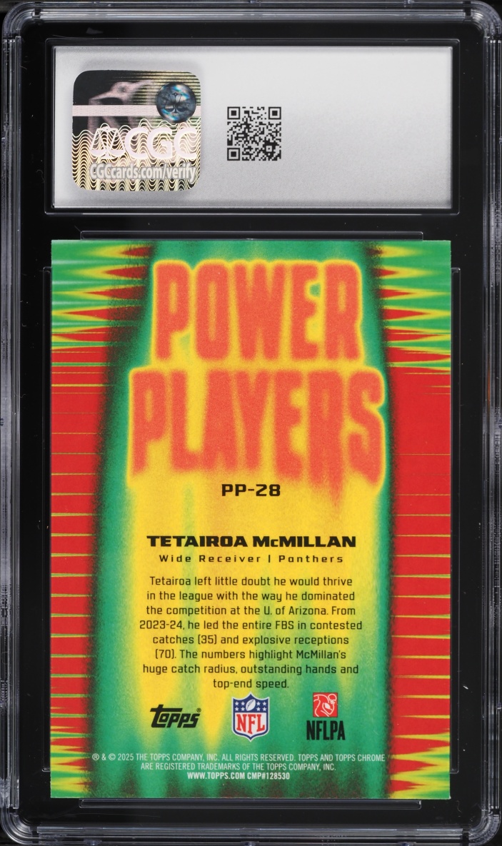 2025 Topps Chrome Power Players Tetairoa McMillan ROOKIE #PP-28 CGC 10 GEM MINT