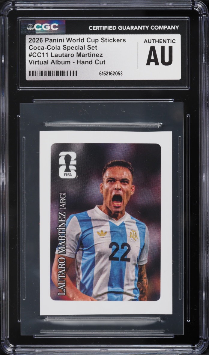 2026 Panini WC Stickers Coca-Cola Special Set Virtual Album Hand Cut Lautaro Martinez CGC AUTH
