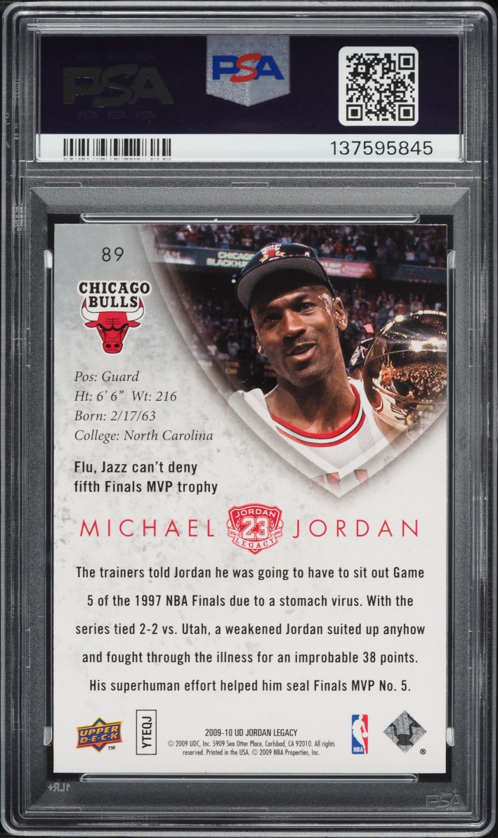 2009 Upper Deck MJ Legacy Gold Michael Jordan #89 PSA 10 GEM MINT
