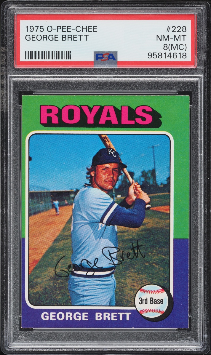 1975 O-Pee-Chee George Brett ROOKIE #228 PSA 8 (MC) NM-MT