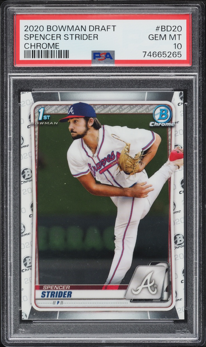 2020 Bowman Chrome Spencer Strider PROSPECT #BD-20 PSA 10 GEM MINT