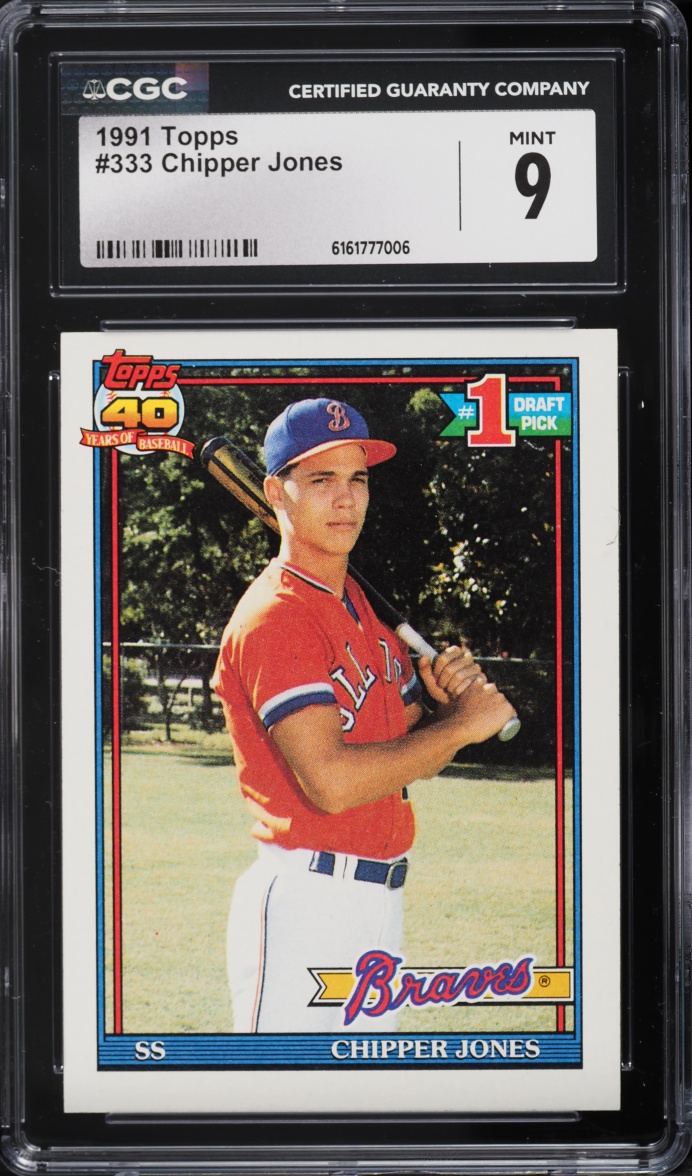 1991 Topps Chipper Jones ROOKIE #333 CGC 9 MINT