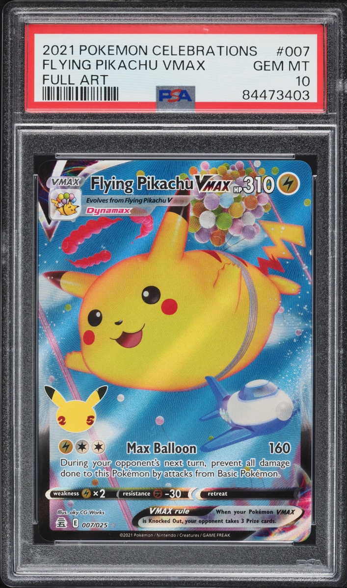 2021 Pokemon Sword & Shield Celebrations Full Art Flying Pikachu VMAX #7 PSA 10 GEM MINT