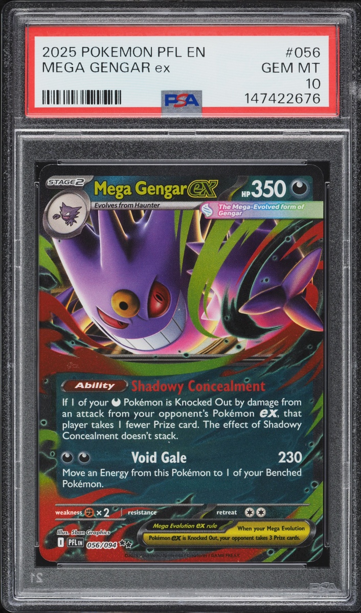 2025 Pokemon Mega Evolution Phantasmal Flames Holo Mega Gengar EX #56 PSA 10 GEM MINT