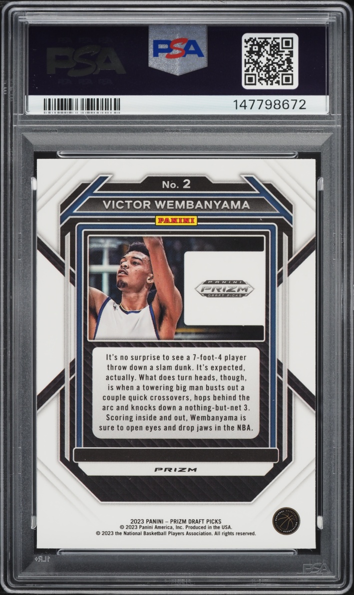 2023 Panini Prizm Draft Picks Red Ice Victor Wembanyama ROOKIE #2 PSA 7 NRMT