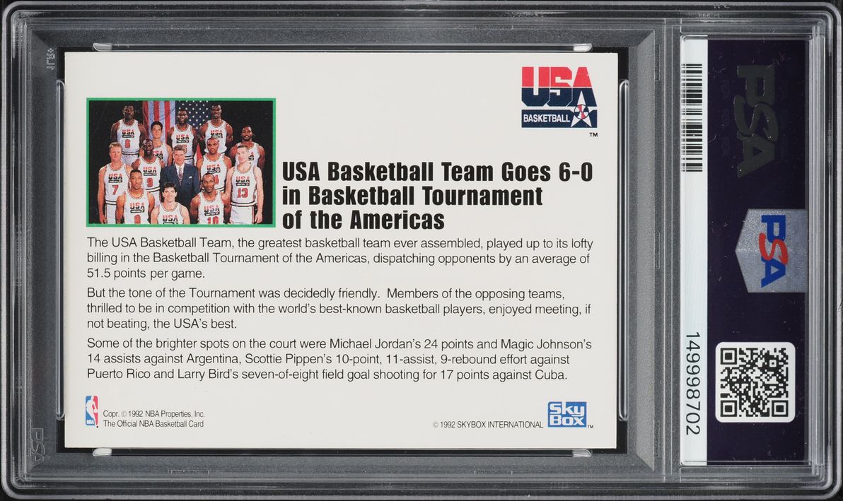 1992 Hoops USA Team w/ Michael Jordan PSA 9 MINT