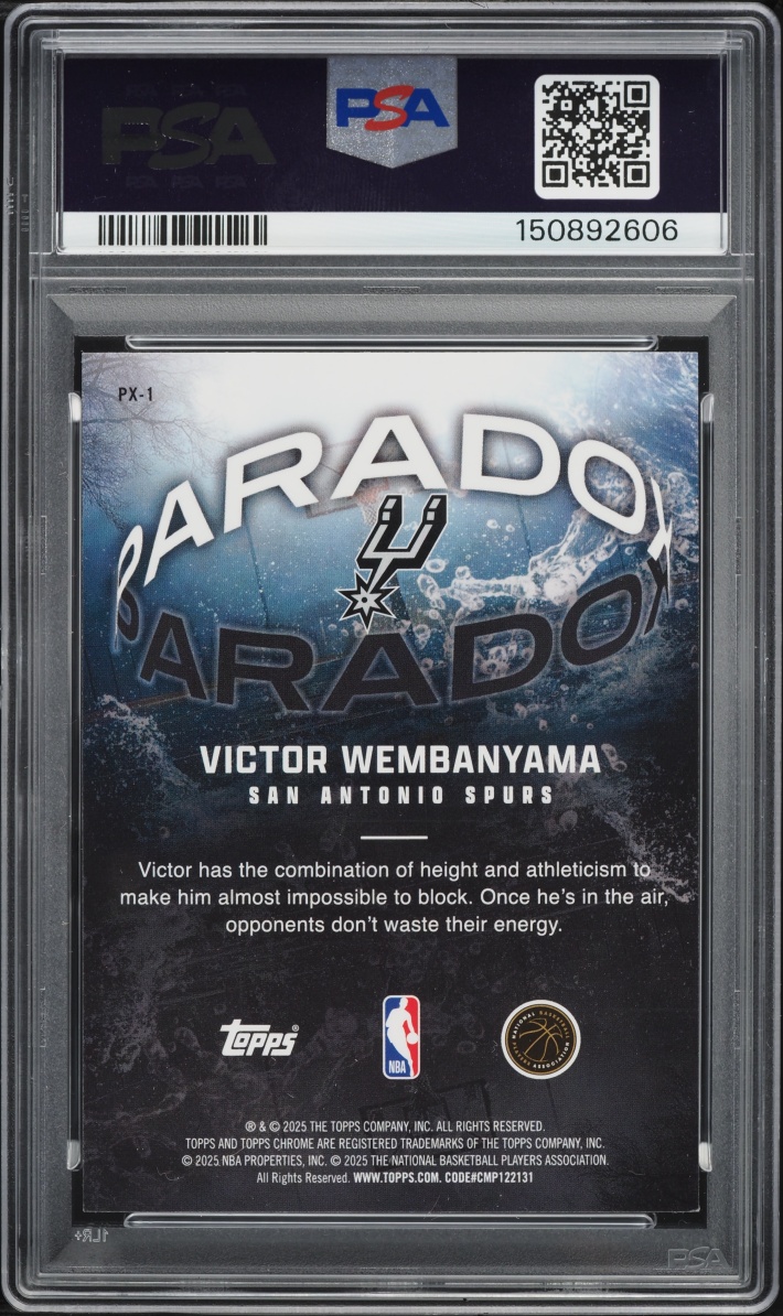 2025 Topps Chrome Paradox Victor Wembanyama #PX-1 PSA 9 MINT
