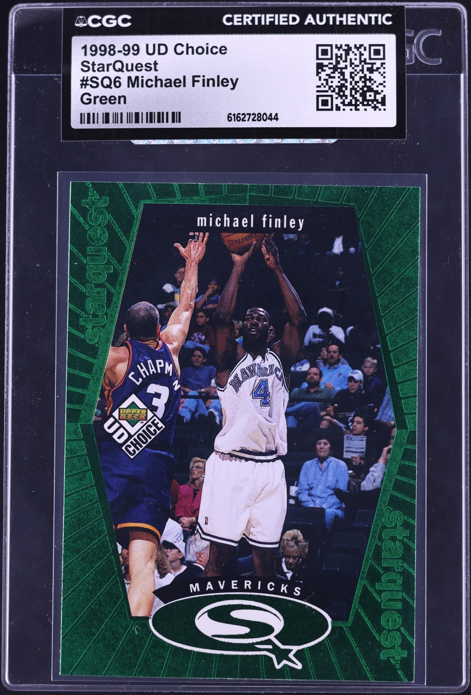 1998 UD Choice StarQuest Green Michael Finley #SQ6 CGC AUTH