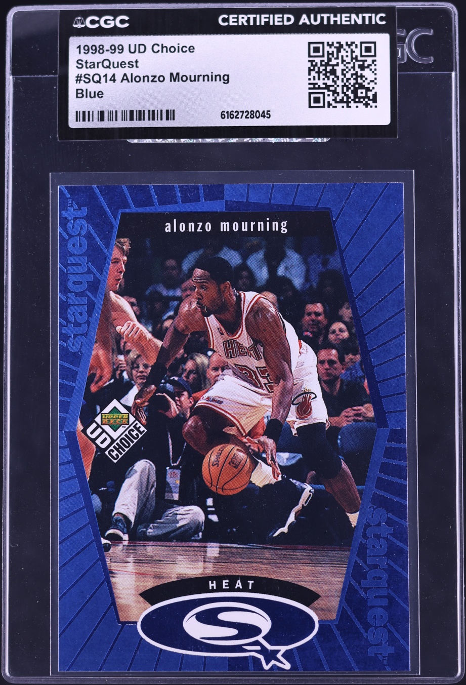 1998 UD Choice StarQuest Blue Alonzo Mourning #SQ14 CGC AUTH