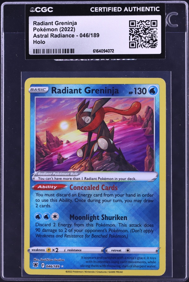 2022 Pokemon Sword & Shield Astral Radiance Holo Radiant Greninja #46 CGC AUTH