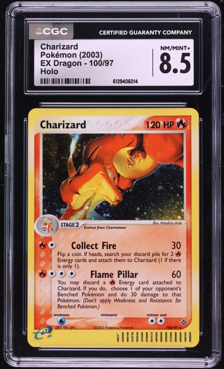 2003 Pokemon EX Dragon Holo Charizard #100 CGC 8.5 NM-MT+