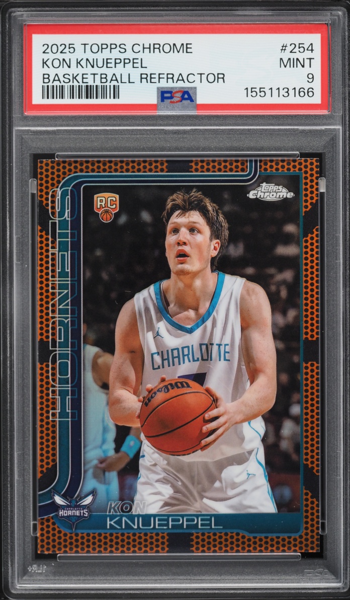 2025 Topps Chrome Basketball Refractor Kon Knueppel ROOKIE #254 PSA 9 MINT