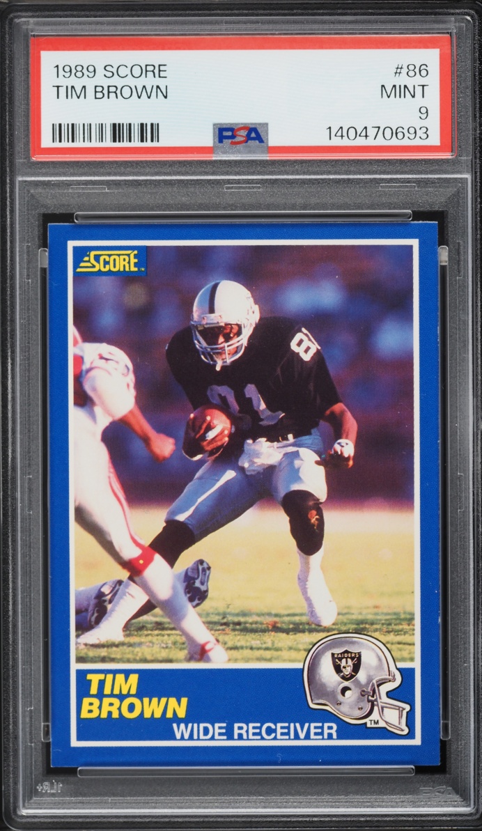 1989 Score Football Tim Brown ROOKIE #86 PSA 9 MINT