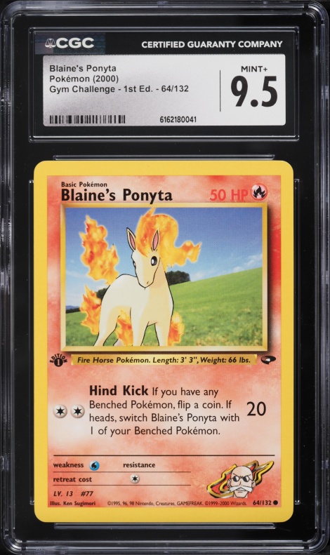 2000 Pokemon Gym Challenge 1st Edition Blaine's Ponyta #64 CGC 9.5 MINT+