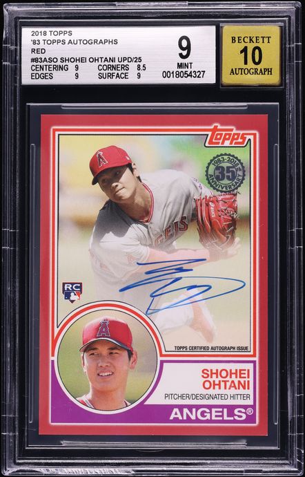 2018 Topps '83 Red Shohei Ohtani ROOKIE AUTO /25 #83A-SO BGS 9 MINT