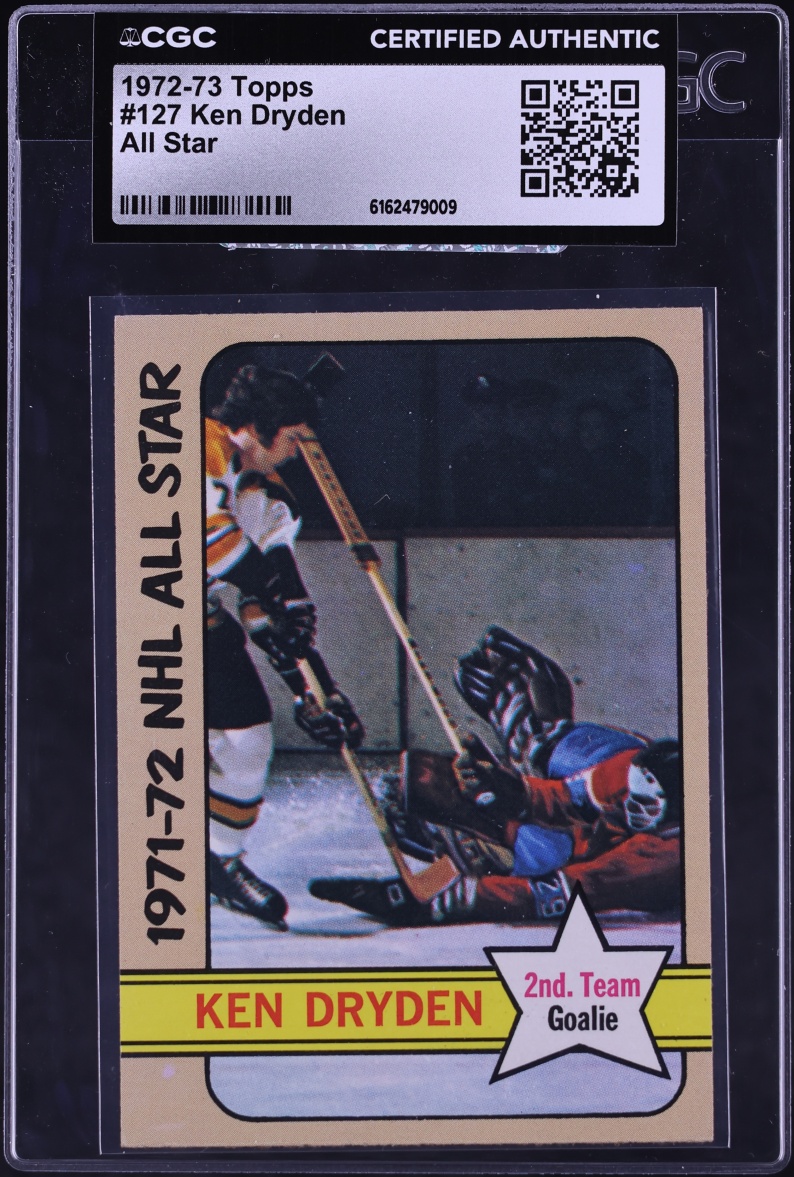 1972 Topps Hockey Ken Dryden ALL-STAR #127 CGC AUTH