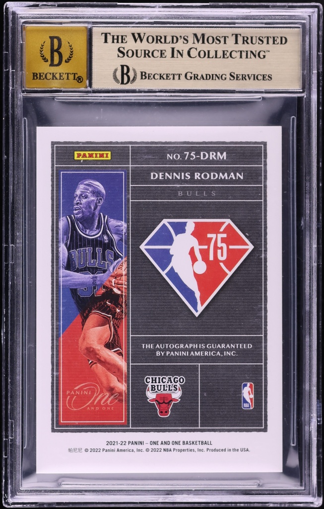 2021 Panini One And One 75th Team Purple Dennis Rodman AUTO /35 #15 BGS 9.5 GEM MINT