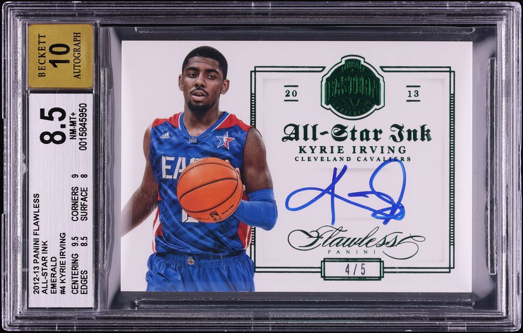 2012 Panini Flawless All-Star Ink Emerald Kyrie Irving AUTO /5 #4 BGS 8.5 NM-MT+