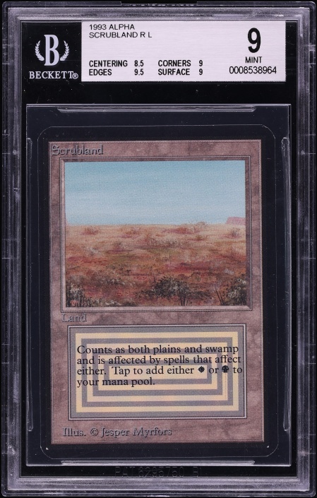 1994 Magic the Gathering MTG Revised Edition Dual Land Scrubland