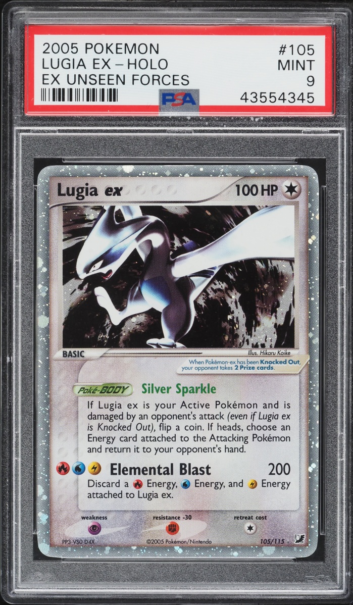 2005 Pokemon EX Unseen Forces Holo Lugia ex #105 PSA 9 MINT