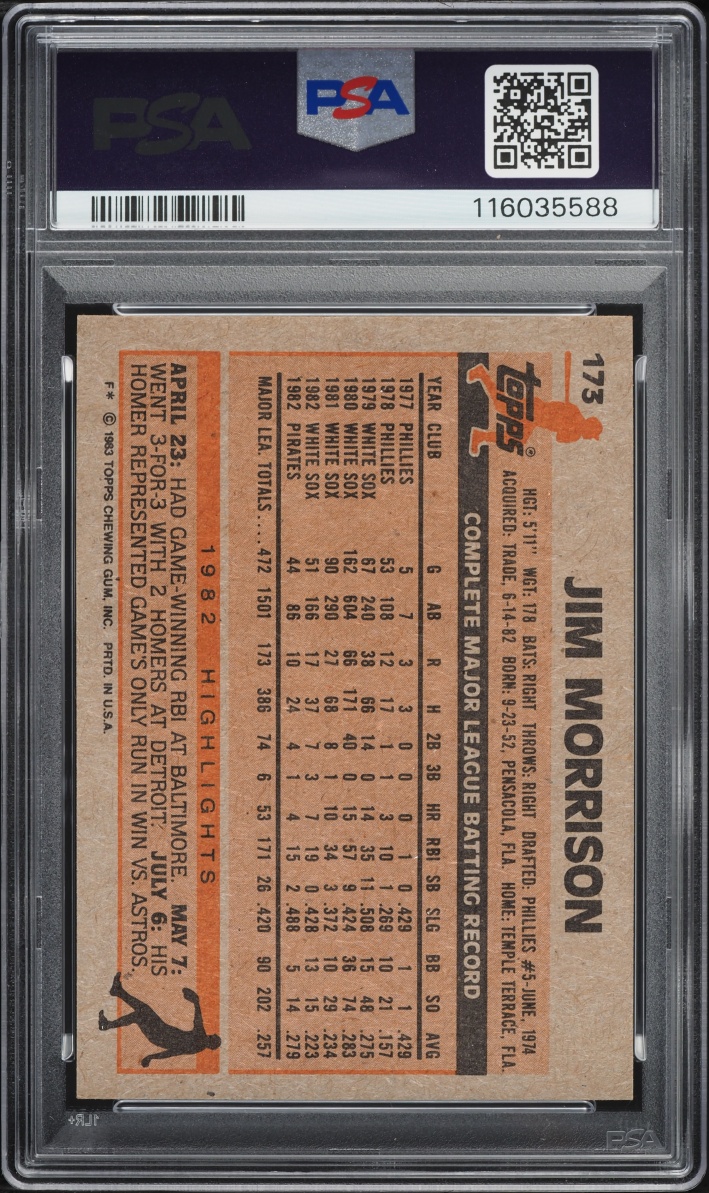 1983 Topps Jim Morrison #173 PSA 9 MINT