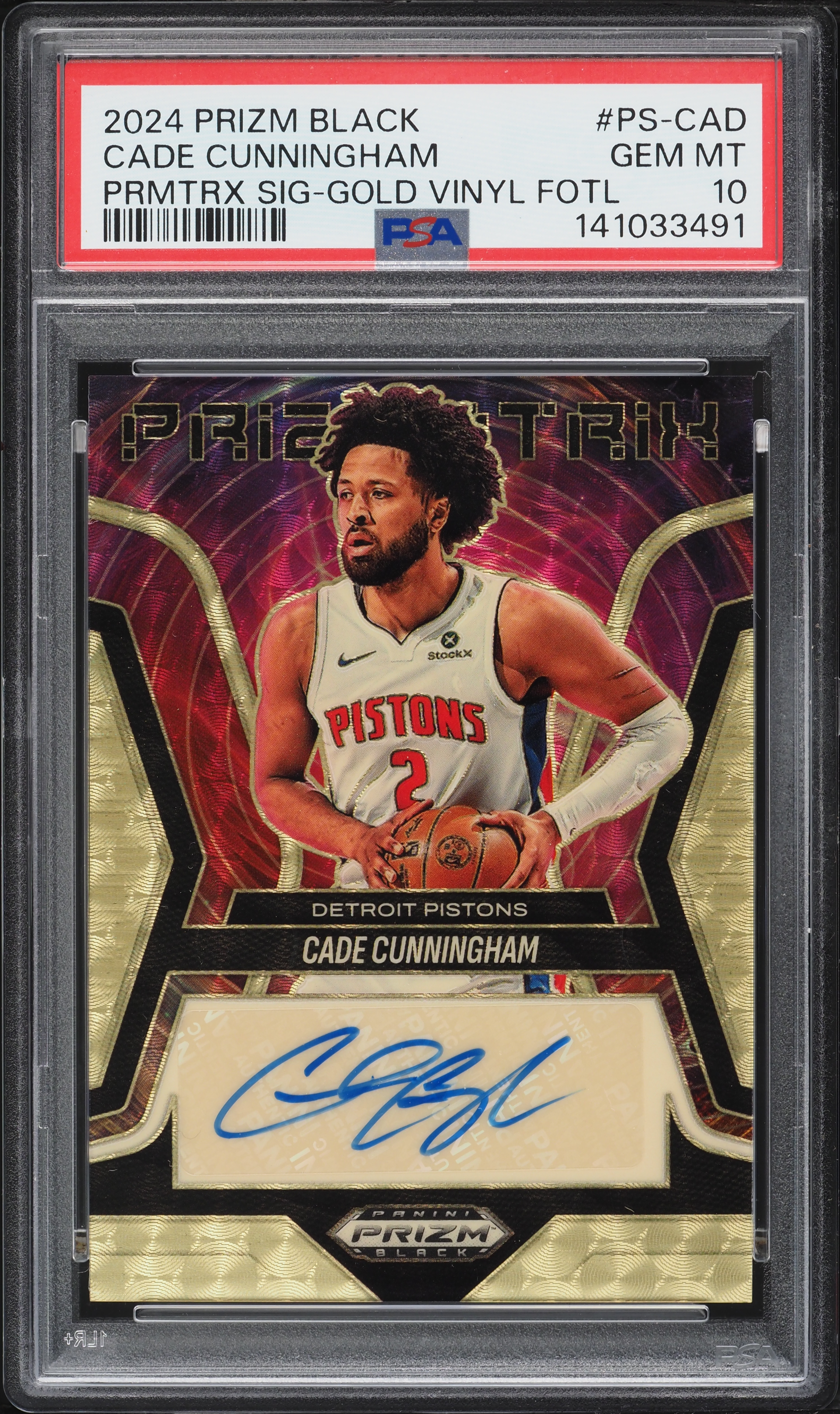 2024 Panini Prizm Black Prizmatrix Gold Vinyl Fotl Cade Cunningham 