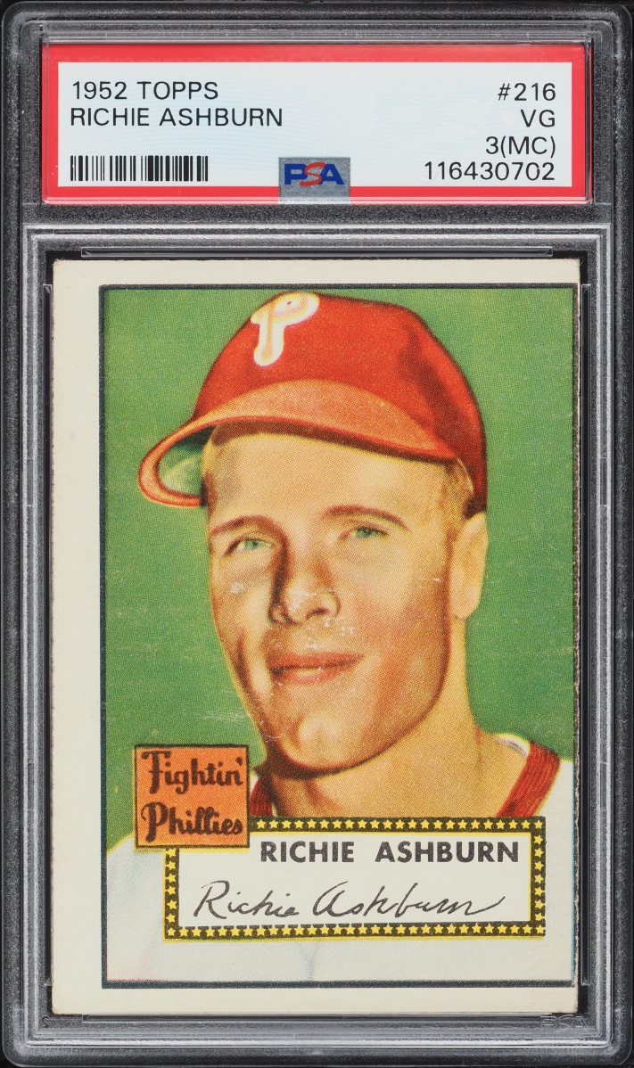 1952 Topps Richie Ashburn #216 PSA 3(mc) VG