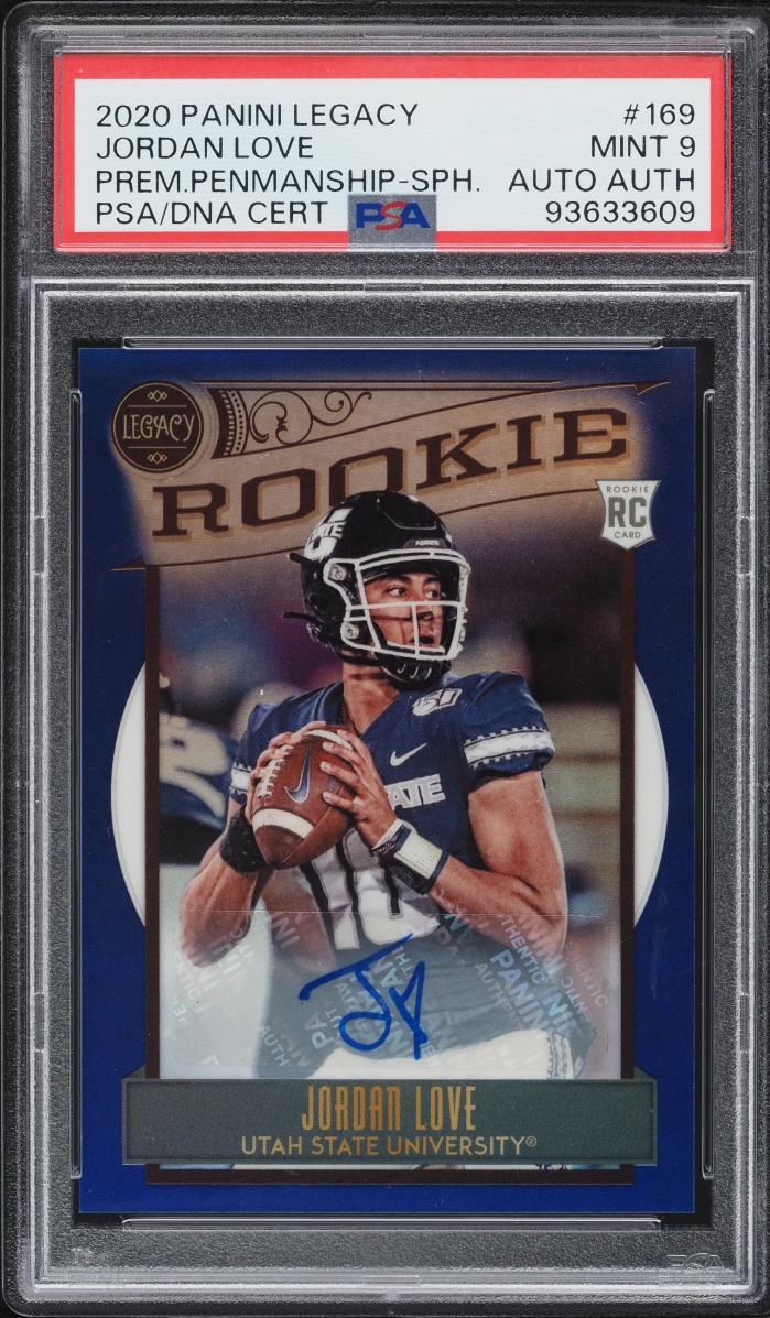 2020 Panini Legacy Penmanship Jordan Love ROOKIE AUTO /35 #169 PSA 9 MINT