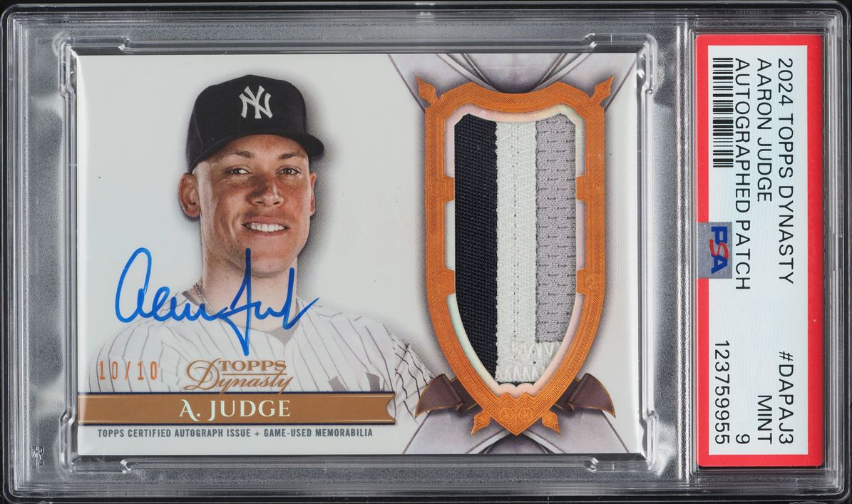 2024 Topps Dynasty Aaron Judge PATCH AUTO 10/10 #DAPAJ3 PSA 9 MINT