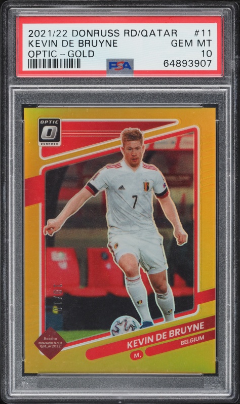 2021 Donruss Road To Qatar Optic Gold Kevin De Bruyne 10/10 #11 