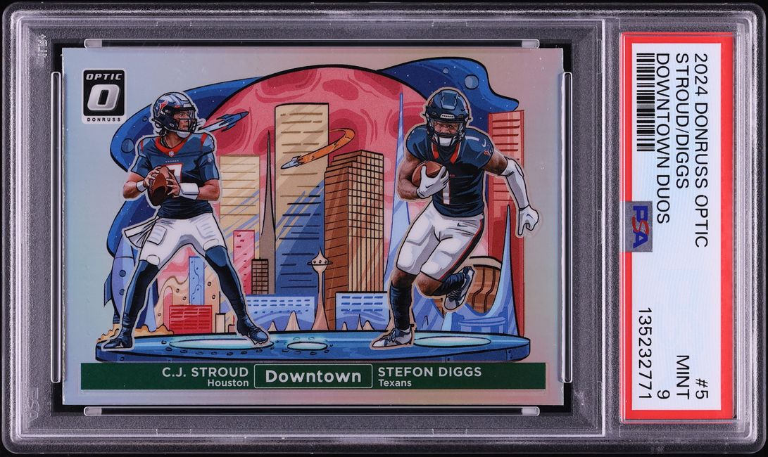 2024 Donruss Optic Downtown Duos Prizm C.J. Stroud & Stefon Diggs #5 PSA 9 MINT