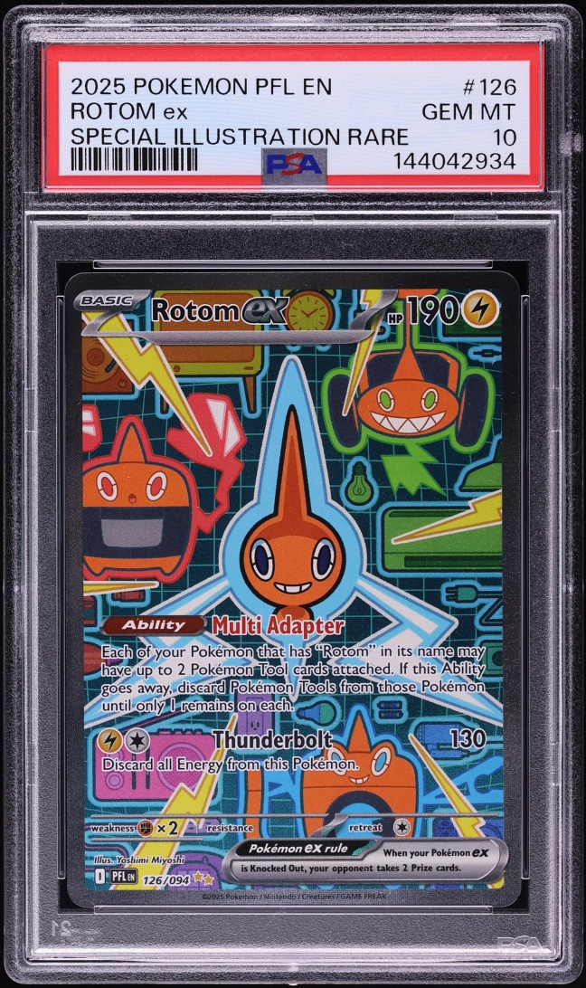 2025 Pokemon Mega Evolution Phantasmal Flames SIR Rotom Ex #126 PSA 10 GEM MINT