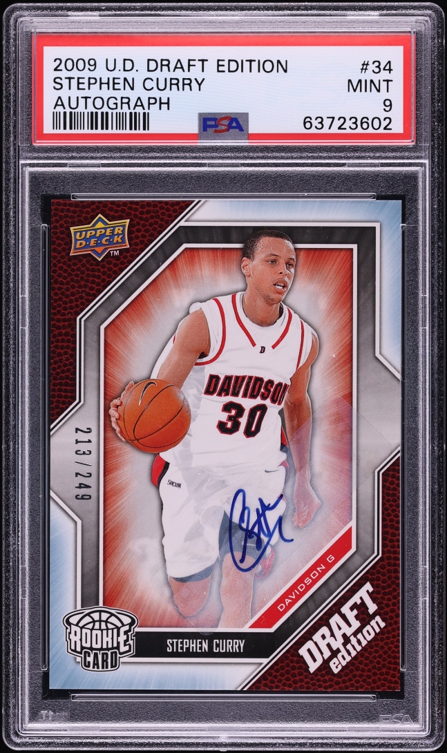 2009 Upper Deck Draft Edition Stephen Curry ROOKIE AUTO /249 PSA 9 MINT