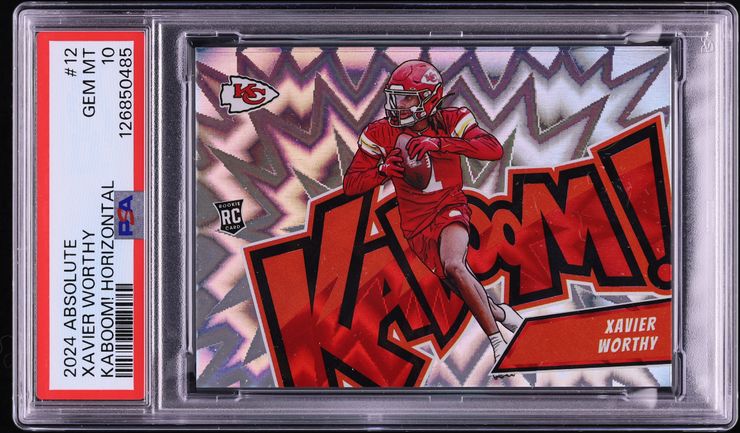 2024 Absolute Kaboom Horizontal Xavier Worthy ROOKIE #12 PSA 10