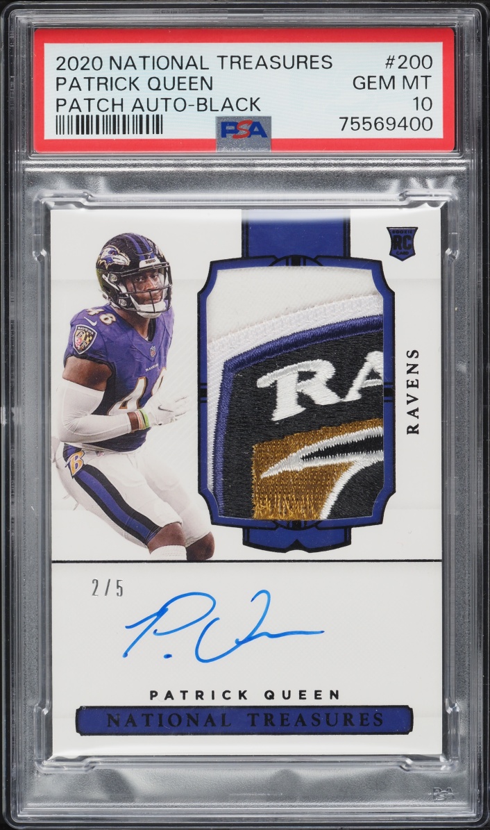 2020 National Treasures Black Patrick Queen ROOKIE PATCH AUTO /5 #200 PSA 10 GEM
