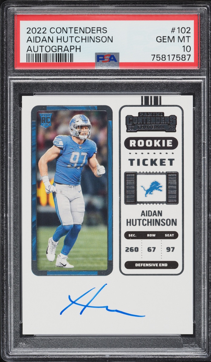 2022 Panini Contenders Aidan Hutchinson ROOKIE AUTO #102 PSA 10 GEM MINT