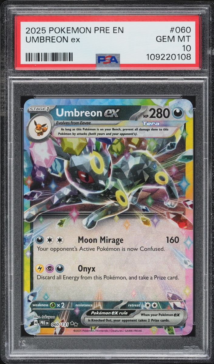 2025 Pokemon Scarlet & Violet Prismatic Evolutions Holo Umbreon ex #60 PSA 10 GEM MINT