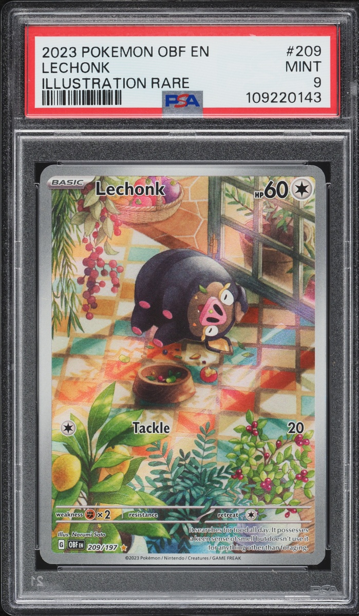 2023 Pokemon Scarlet & Violet Obsidian Flames IR Lechonk #209 PSA 9 MINT