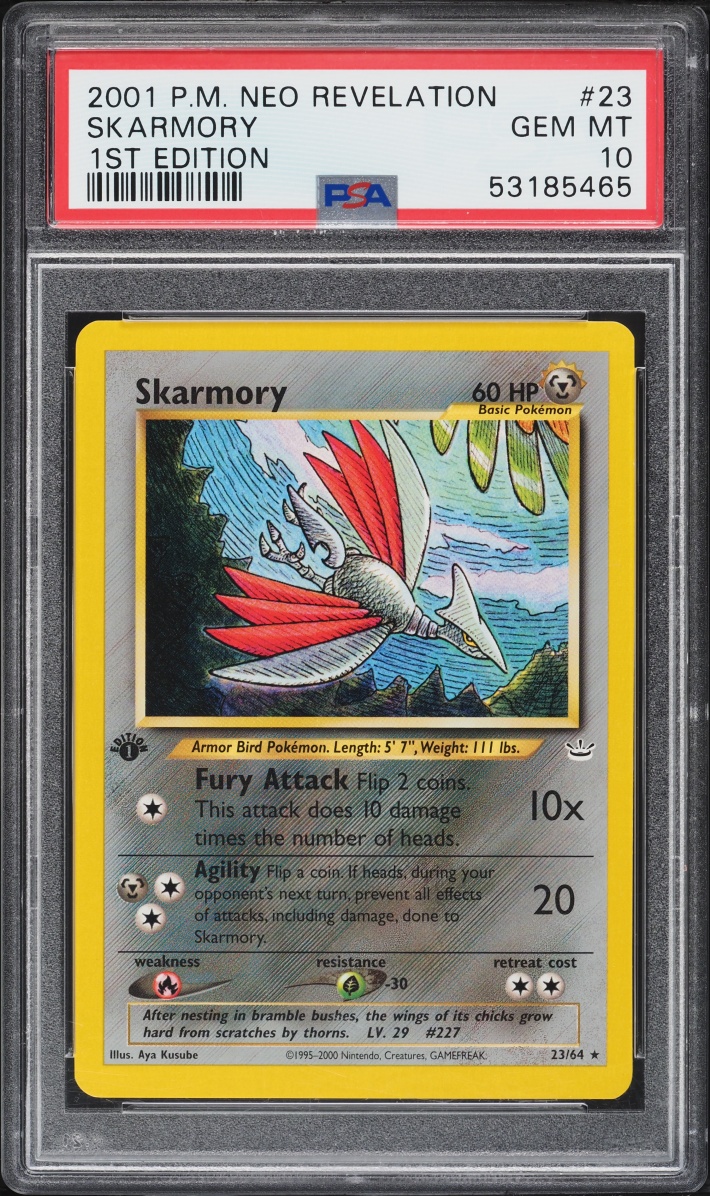 2001 Pokemon Neo Revelation 1st Edition Skarmory #23 PSA 10 GEM MINT