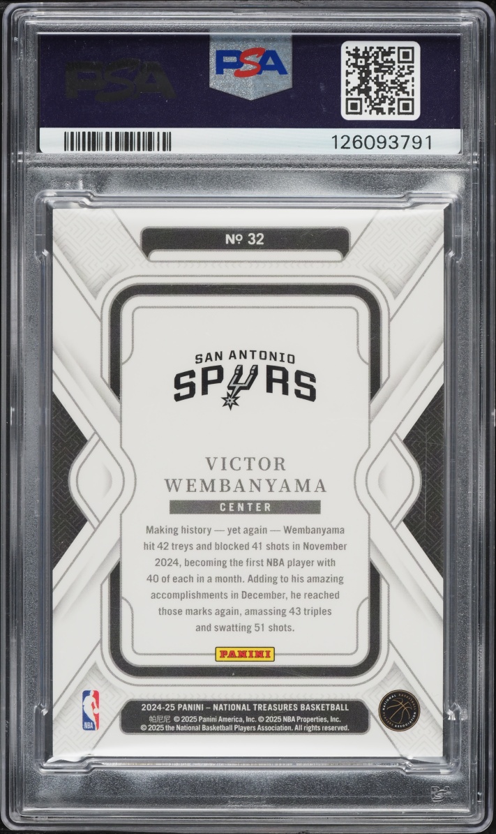 2024 National Treasures Royal Victor Wembanyama /25 #32 PSA 9 MINT