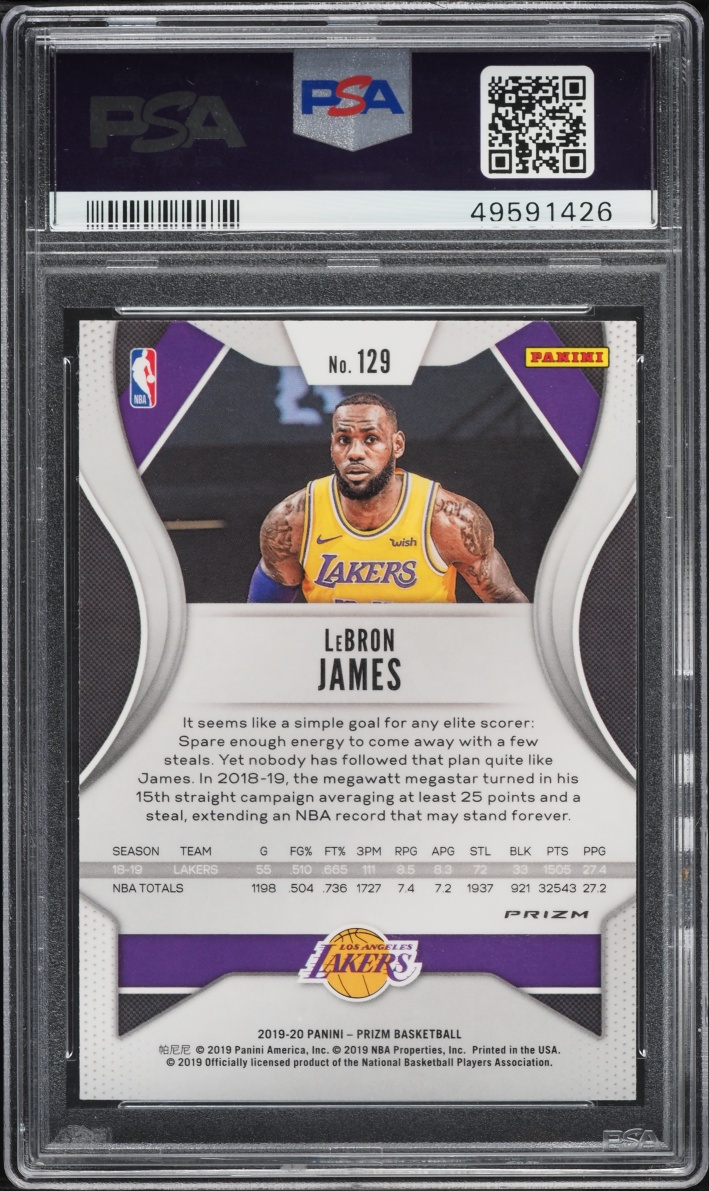 2019 Panini Prizm Green LeBron James #129 PSA 10 GEM MINT