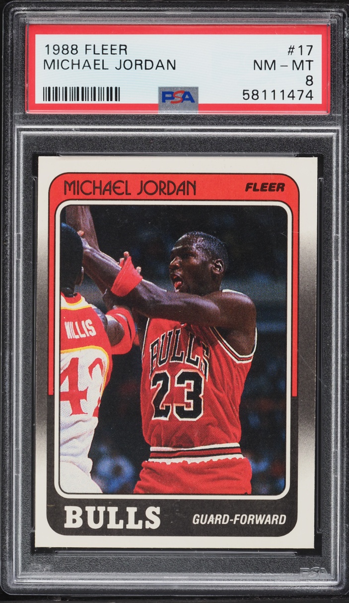 1988 Fleer Basketball Michael Jordan #17 PSA 8 NM-MT