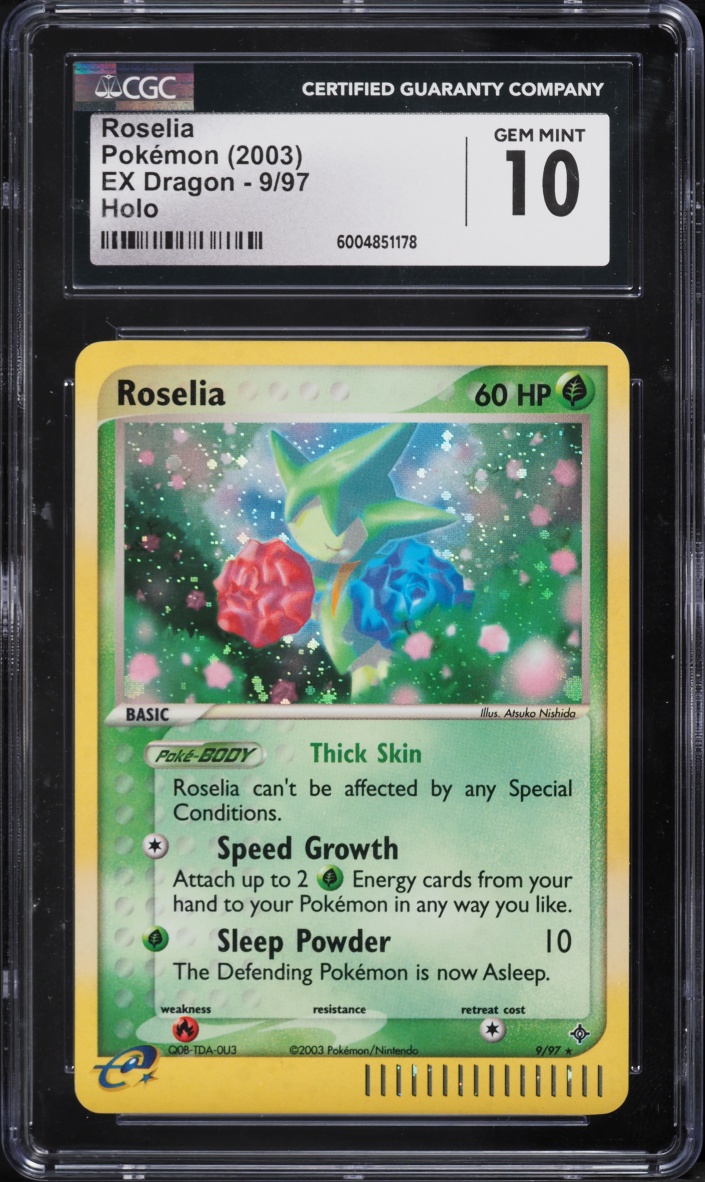 2003 Pokemon EX Dragon Holo Roselia #9 CGC 10 GEM MINT