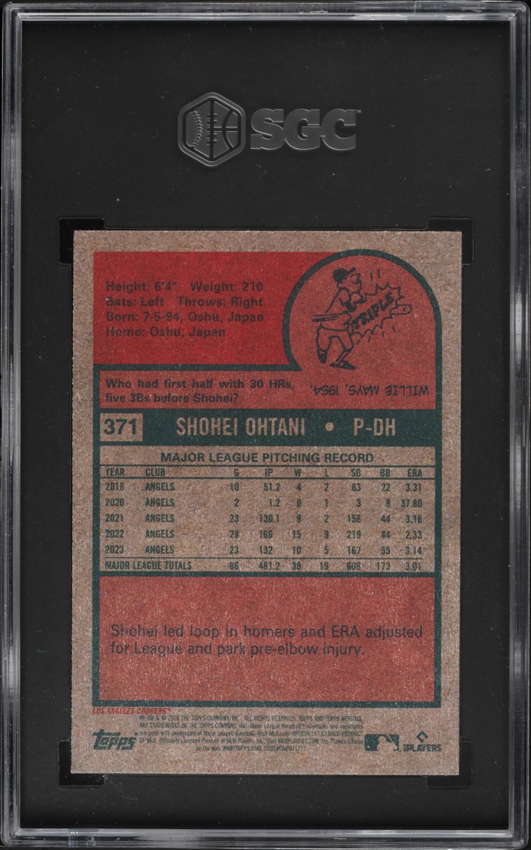 2024 Topps Heritage Shohei Ohtani #371 SGC 10 GEM MINT