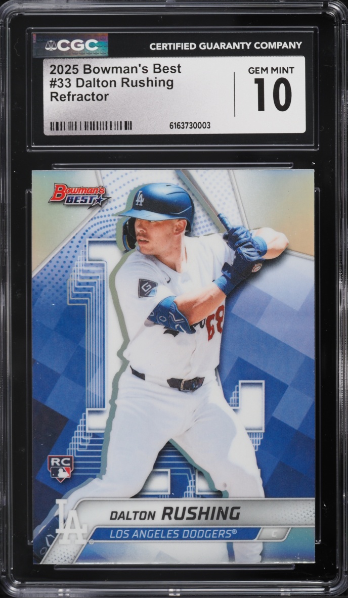 2025 Bowman's Best Refractor Dalton Rushing ROOKIE #33 CGC 10 GEM MINT