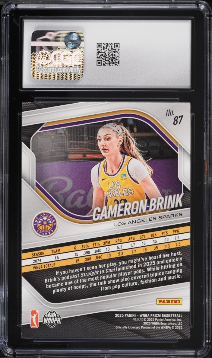 2025 Panini Prizm WNBA Cameron Brink #87 CGC 9.5 MINT+