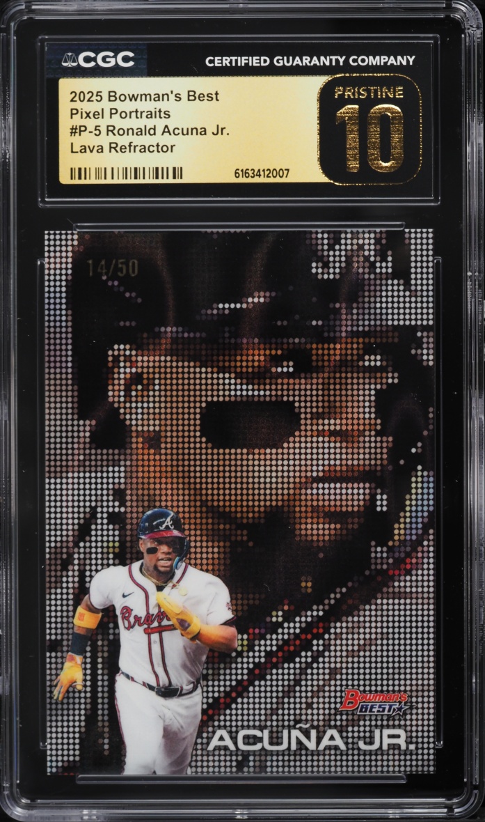 2025 Bowman's Best Pixel Portraits Lava Refractor Ronald Acuna Jr. /50 #P-5 CGC 10 PRISTINE