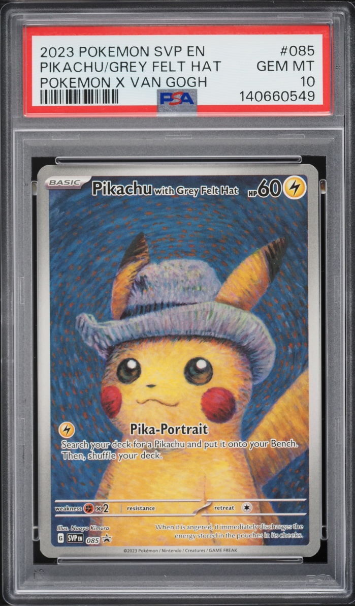 2023 Pokemon SV Promo Van Gogh Full Art Pikachu With Grey Felt Hat #85 PSA 10 GEM MINT